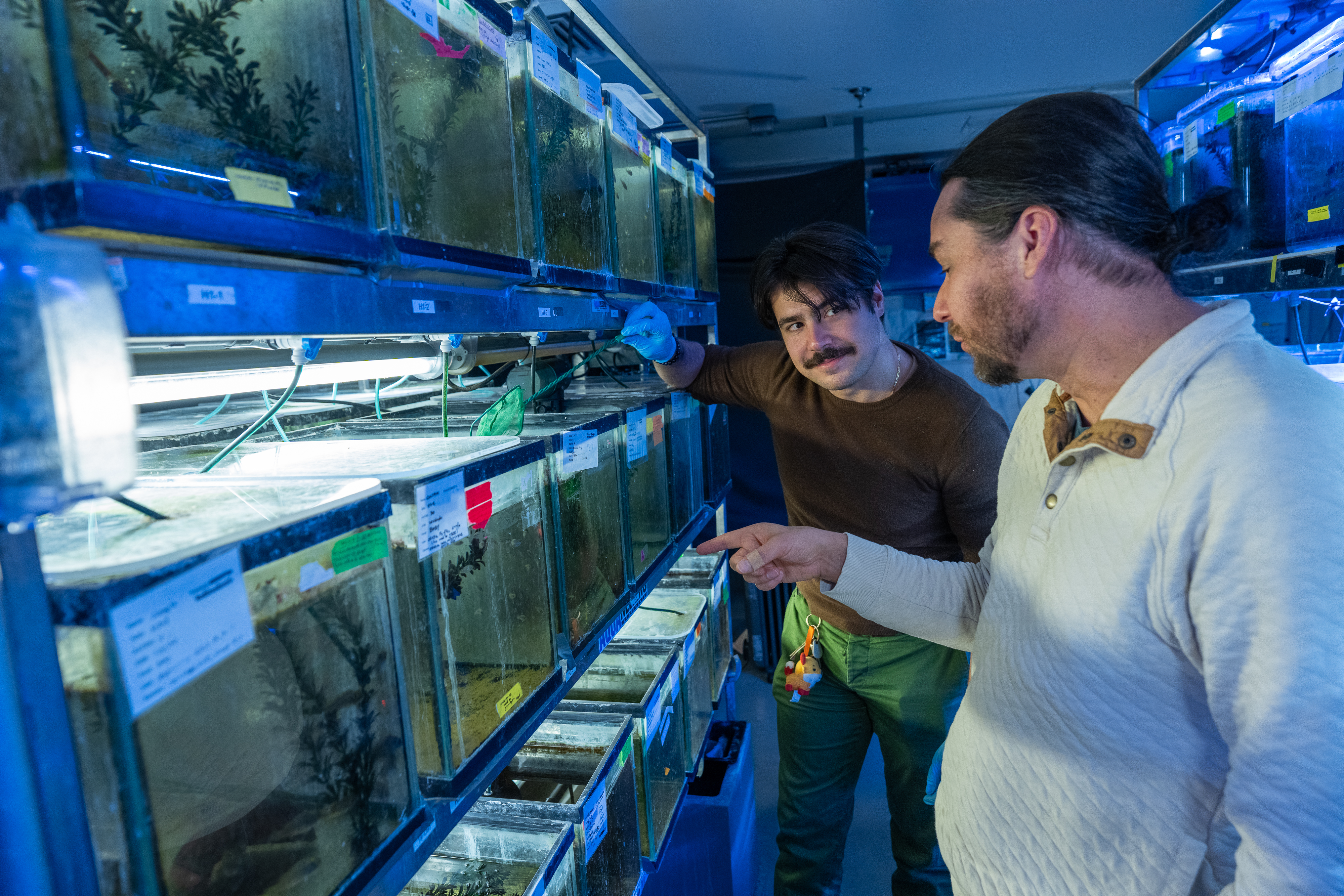 Michael Liapin and Scott Juntti in the lab