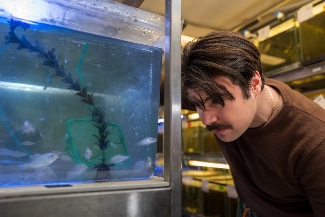 Michael Liapin in Scott Juntti's lab